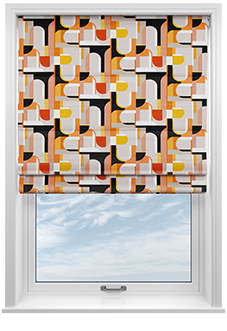 Archways, Orange - Roman Blind